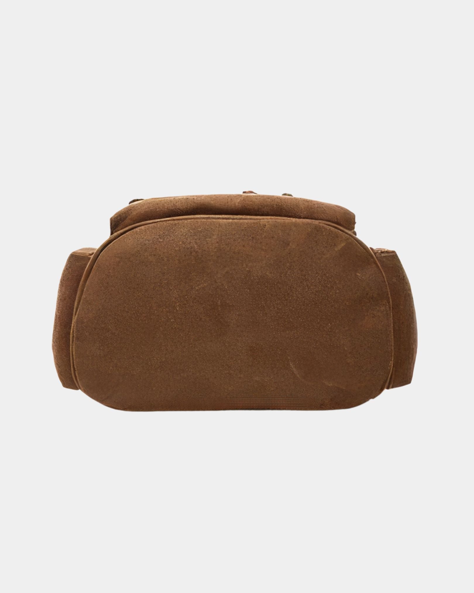 Bottom view of Ashton Vintage Canvas Backpack in brown canvas