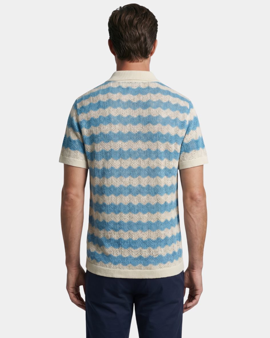 Hudson Men's Open Knit Polo Cardigan