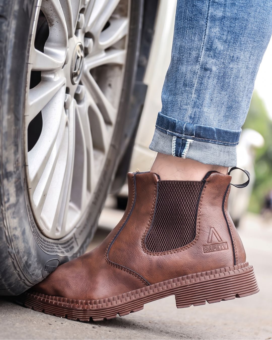 Men's Slip On Chelsea Work Boots-Hudson & Tate