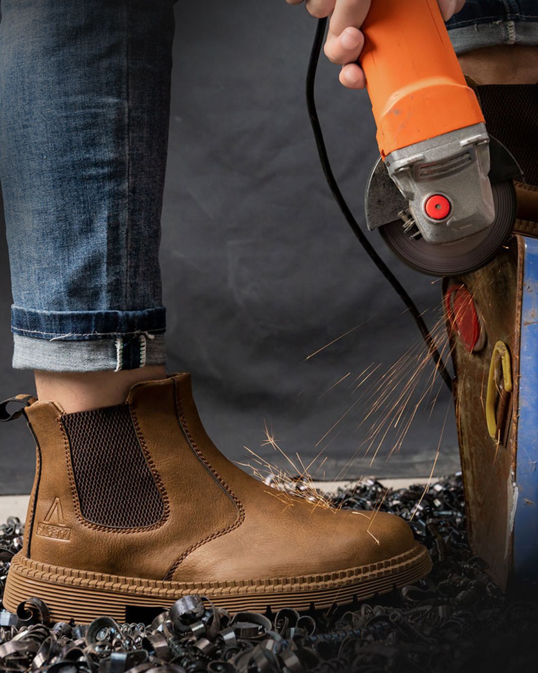 Men's Slip On Chelsea Work Boots-Hudson & Tate