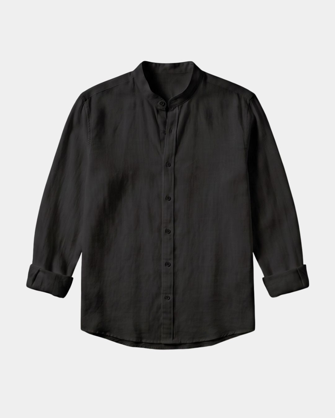 St Ives Men's Linen-Cotton Stand Collar Shirt