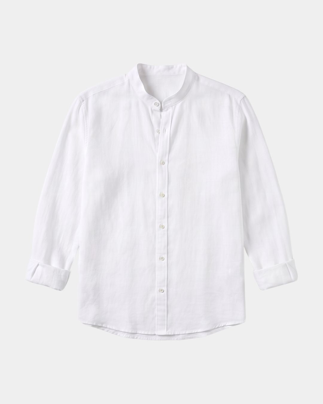 St Ives Men's Linen-Cotton Stand Collar Shirt