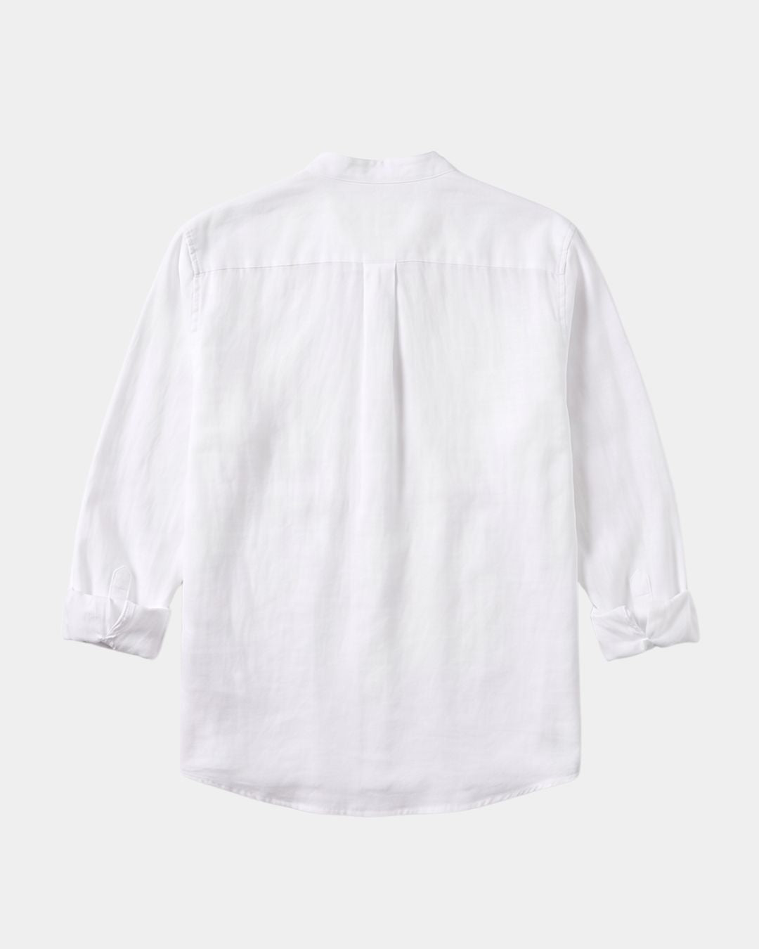 St Ives Men's Linen-Cotton Stand Collar Shirt