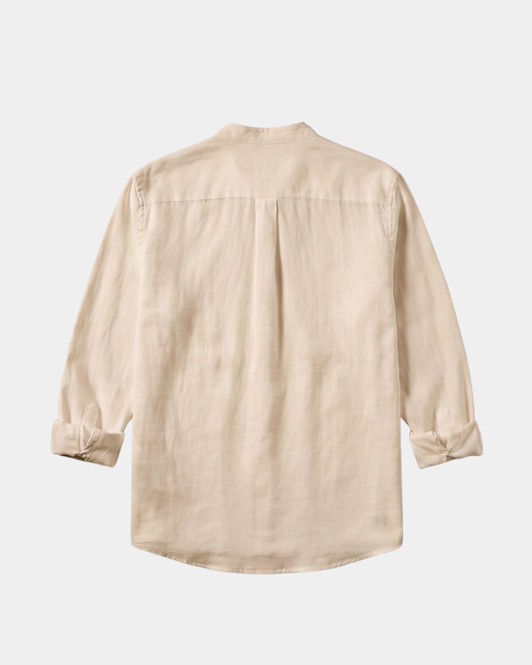 St Ives Men's Linen-Cotton Stand Collar Shirt