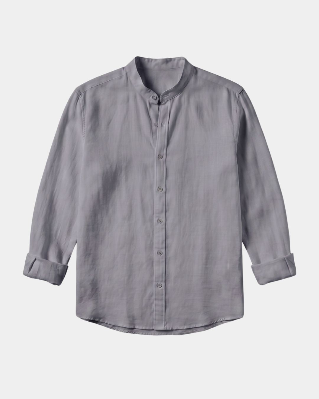 St Ives Men's Linen-Cotton Stand Collar Shirt