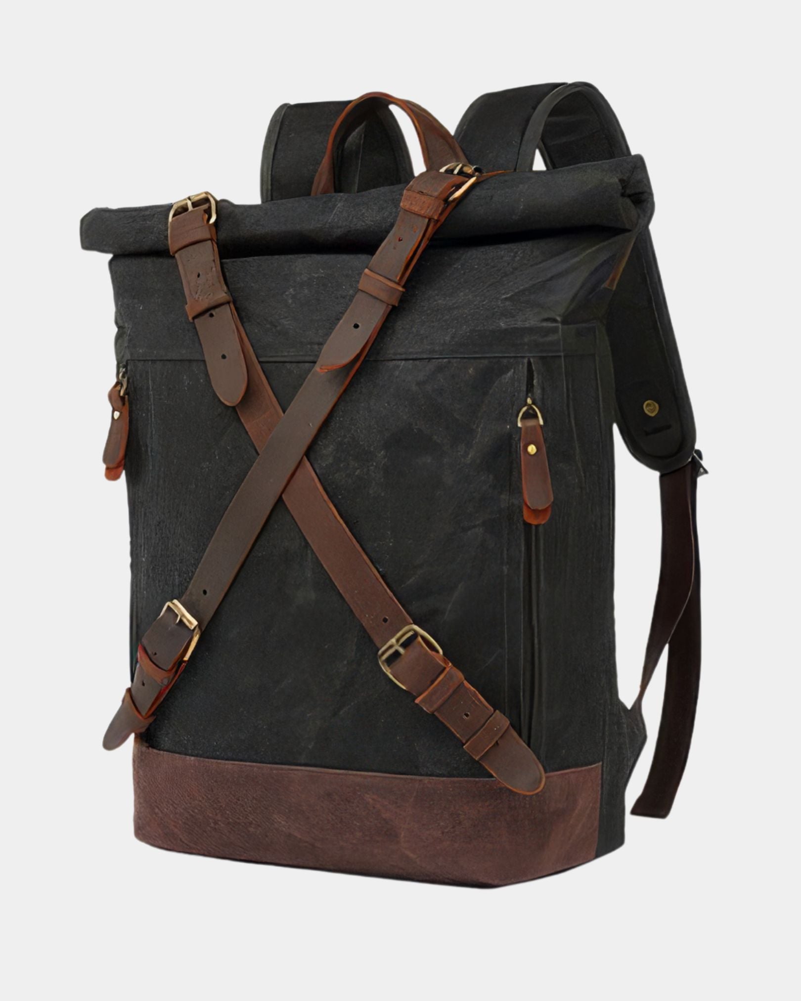 Wellington Waterproof Vintage Travel Backpack - Black Side View