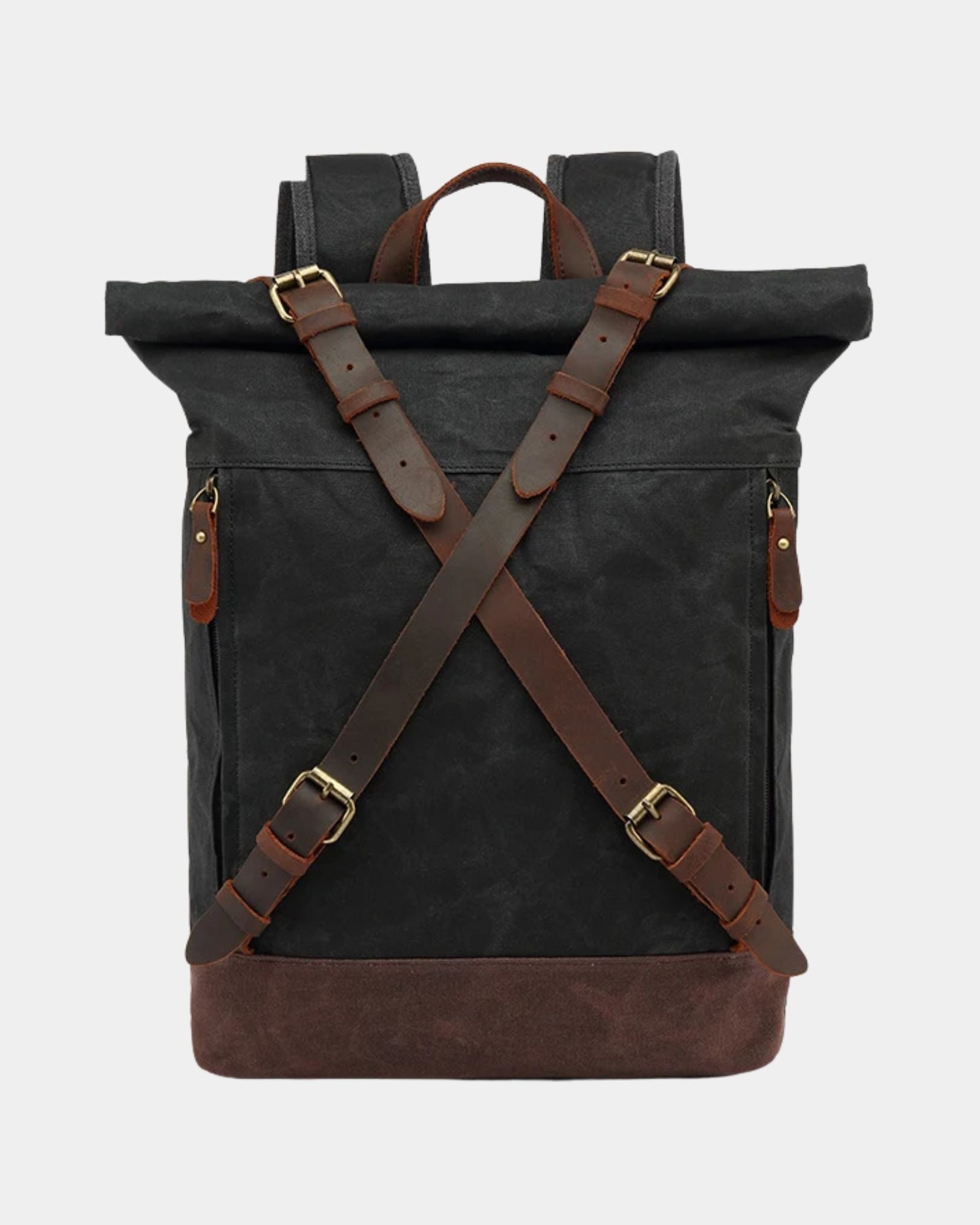 Wellington Waterproof Vintage Travel Backpack - Black Front View