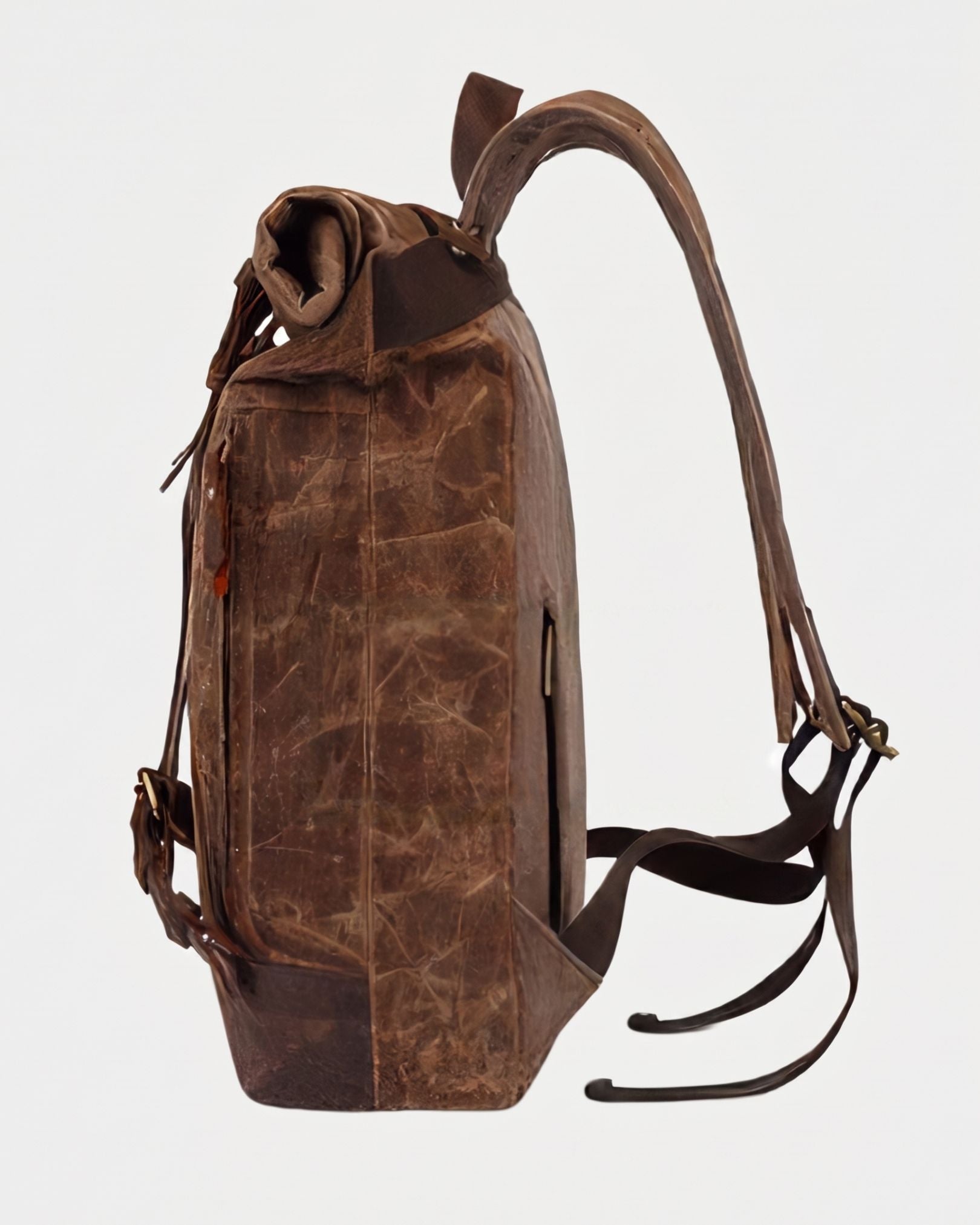Wellington Waterproof Vintage Travel Backpack - Brown Side View