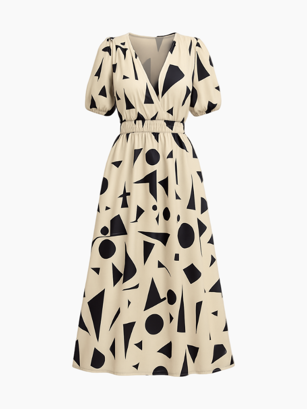 Elegant Women’s V-Neck Dress – Stylish & Comfortable Occasion Wear-Women's Dress-Hudson & Tate-Hudson & Tate