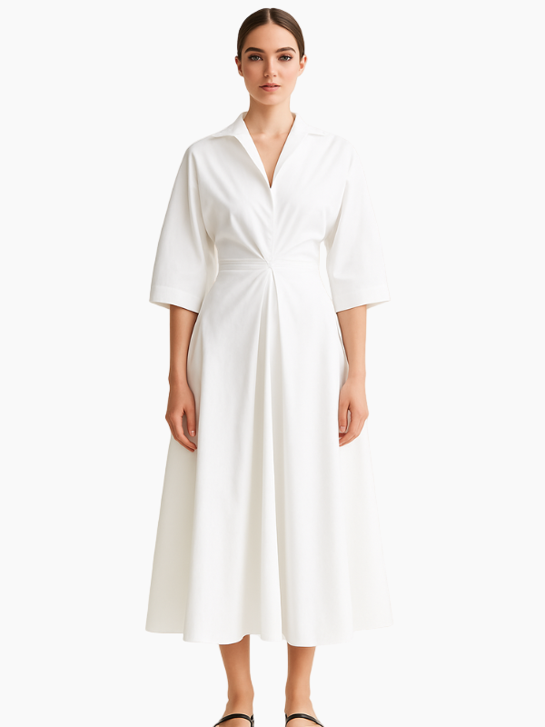 Women’s Collared Shirt Dress – Elegant, Comfortable & Flattering Fit-Women's Dress-Hudson & Tate-Hudson & Tate