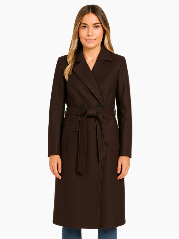 Women’s Double-Breasted Wool Coat – Classic, Warm & Elegant Style-Coat-Hudson & Tate-Hudson & Tate