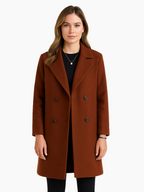 Women’s Long Coat – Elegant, Warm & Tailored Double-Breasted Design-Coat-Hudson & Tate-Hudson & Tate