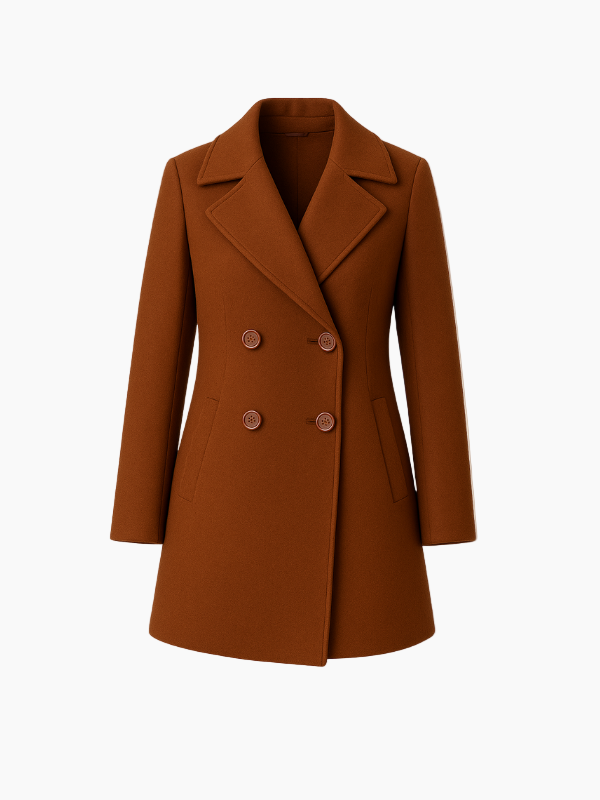 Women’s Long Coat – Elegant, Warm & Tailored Double-Breasted Design-Coat-Hudson & Tate-Hudson & Tate