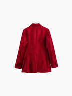 Women’s Oversized Velvet Blazer – Elegant, Soft & Statement Style-Blazer-Hudson & Tate-Hudson & Tate