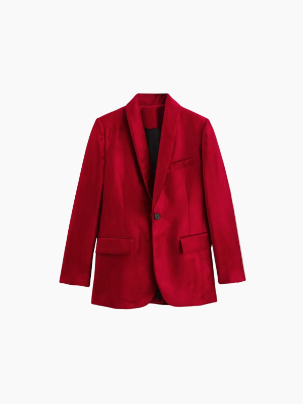 Women’s Oversized Velvet Blazer – Elegant, Soft & Statement Style-Blazer-Hudson & Tate-Hudson & Tate