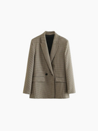 Women’s Plaid Double-Breasted Blazer – Timeless & Sophisticated Style-Blazer-Hudson & Tate-Hudson & Tate