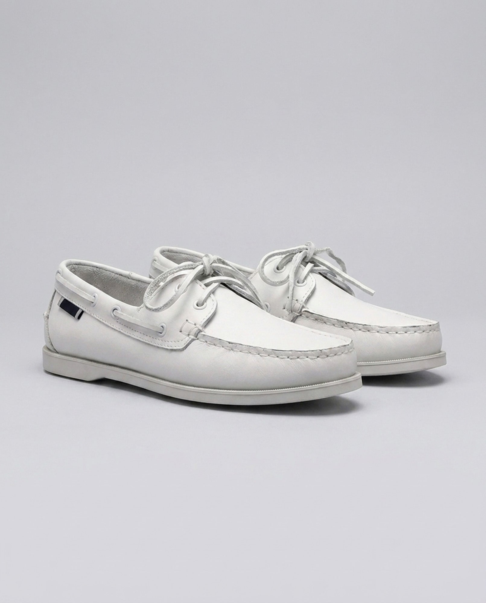 Hudson & Tate Bayfield Men's Boat Shoe White - Paired Studio Shot