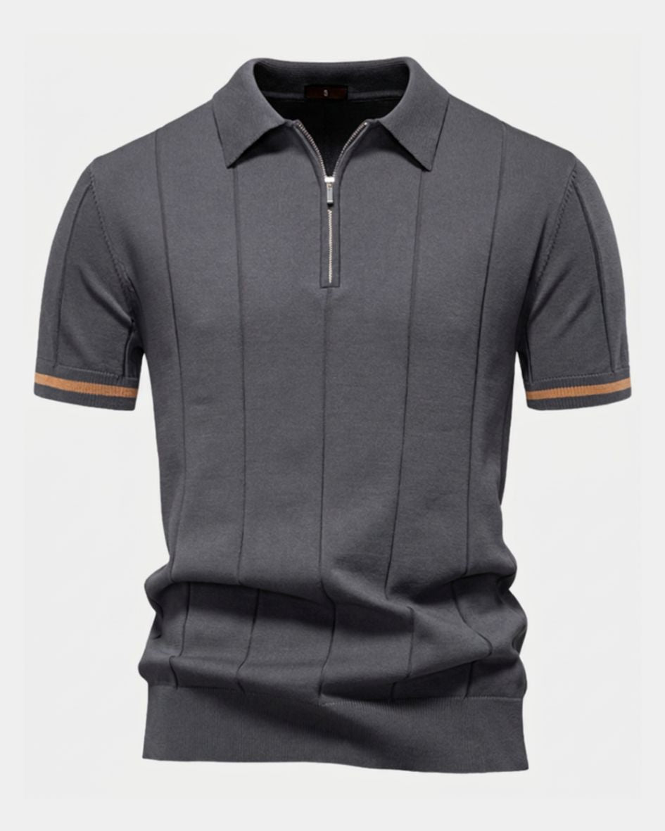 Clark Men's Knit Zip Polo Shirt
