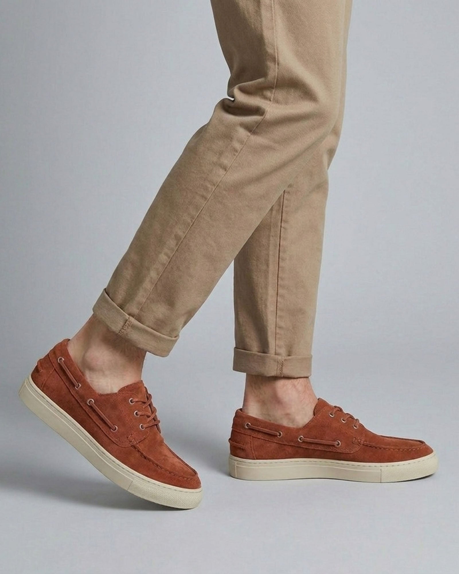 Hudson & Tate Coastline Sneaker Terracotta - On Foot Walking