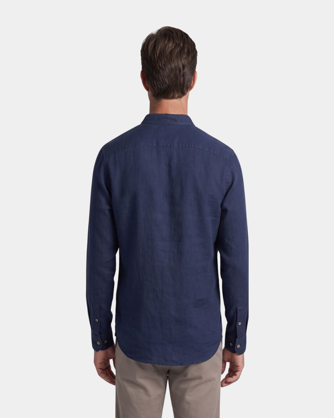 Falmouth Men's Linen Stand Collar Shirt