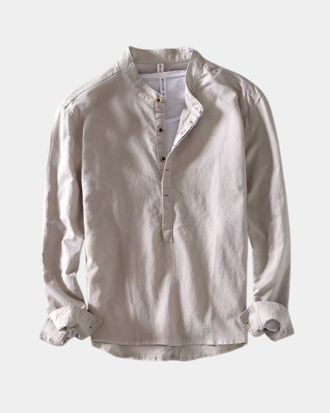 Falmouth Men's Linen Stand Collar Shirt