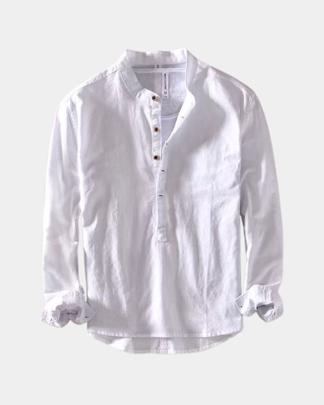 Falmouth Men's Linen Stand Collar Shirt