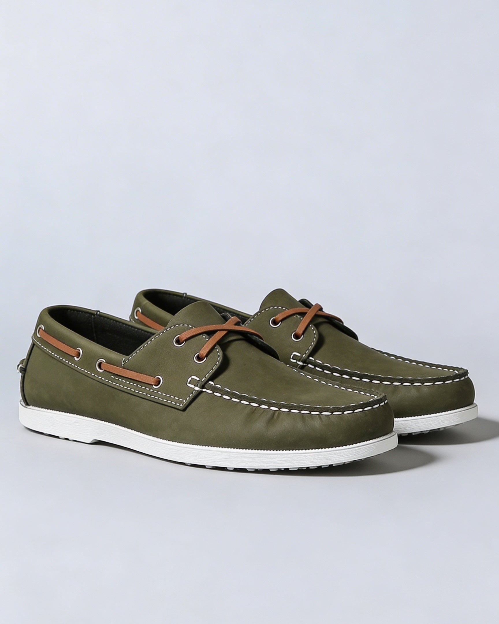 Hudson & Tate Hudson Boat Shoe Olive - Front View