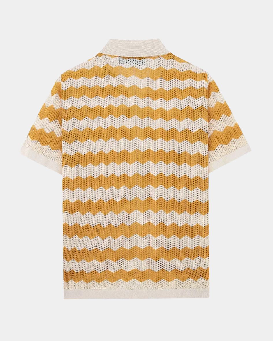Hudson Men's Open Knit Polo Cardigan