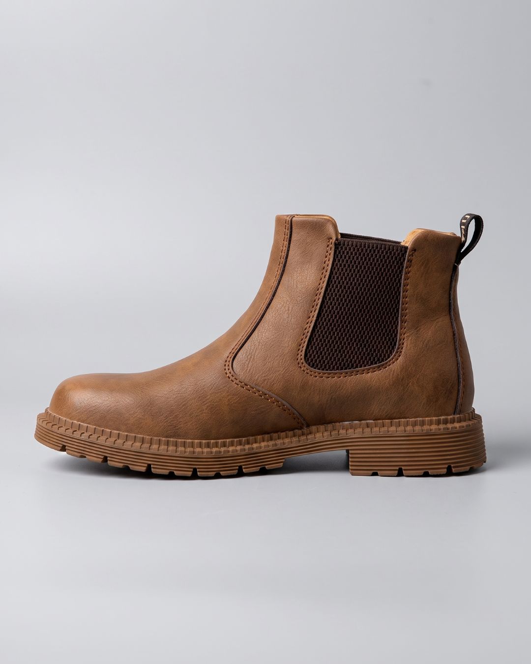 Men's Slip On Chelsea Work Boots-Camel-Hudson & Tate