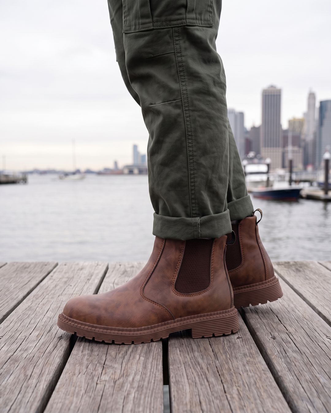 Men's Slip On Chelsea Work Boots-Hudson & Tate