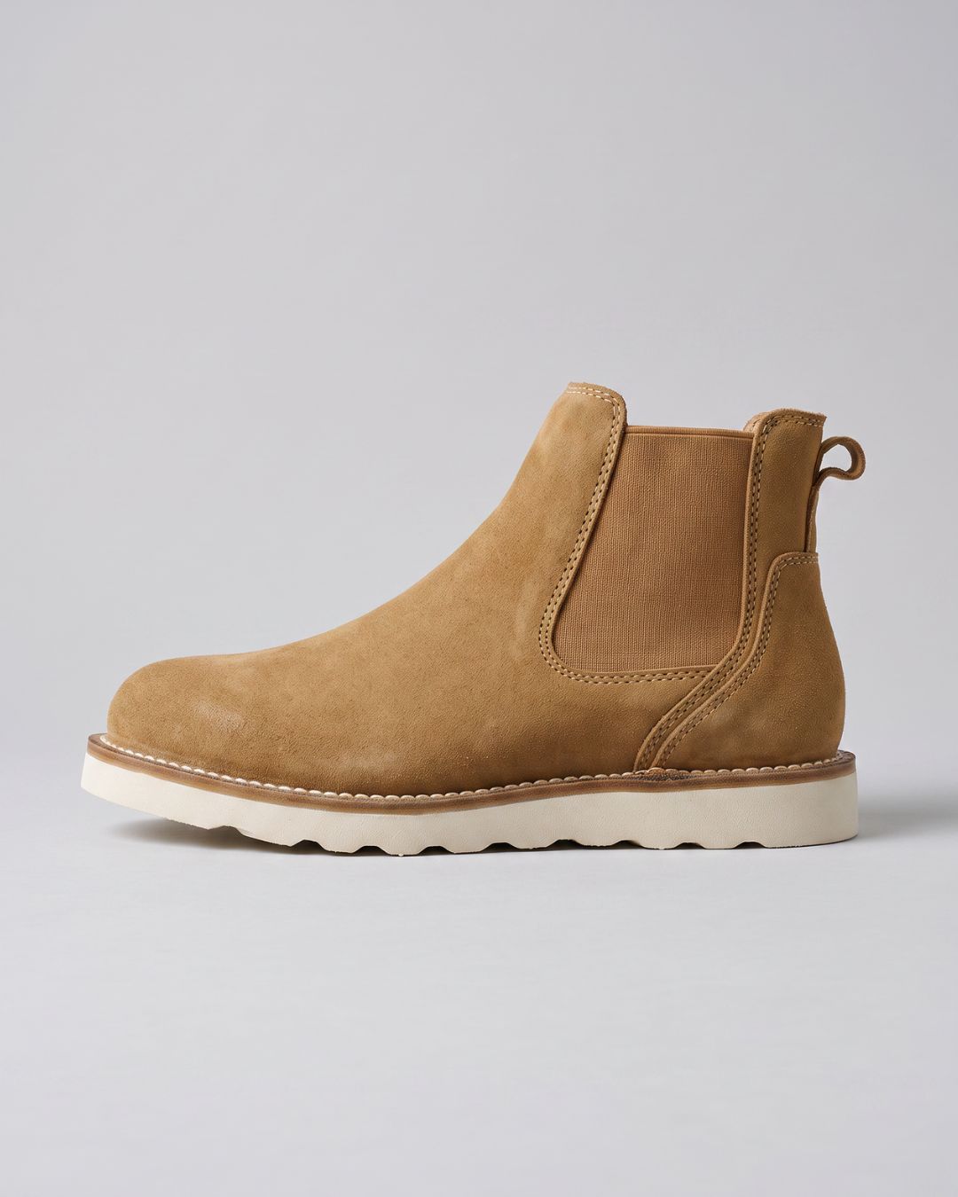 Men's Slip On Leather Chelsea Boots-Beige-Hudson & Tate
