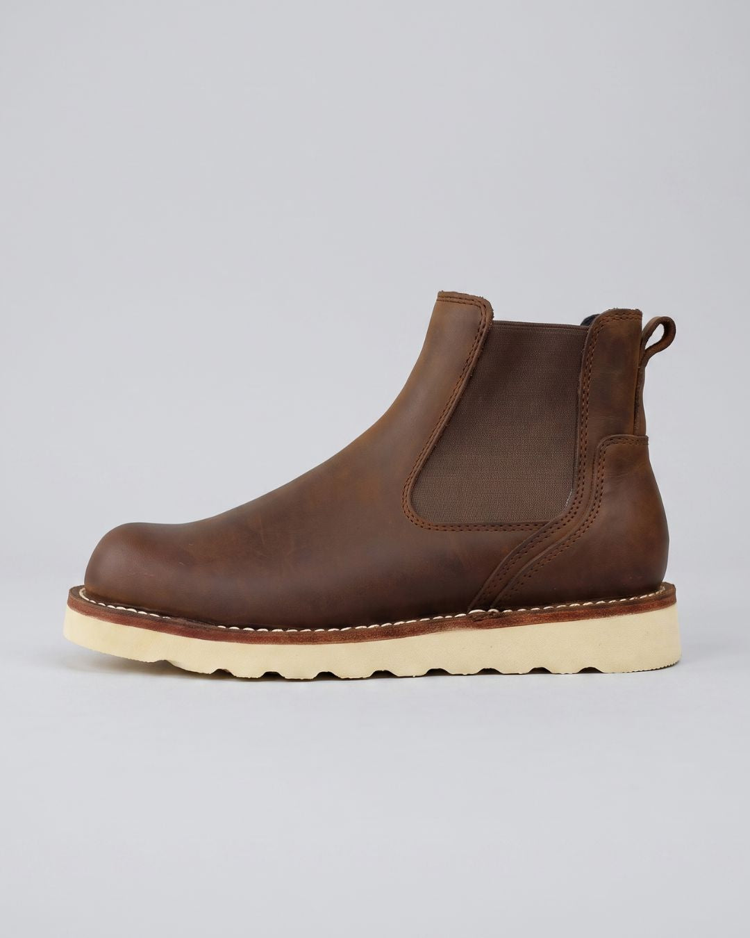 Men's Slip On Leather Chelsea Boots-Brown-Hudson & Tate
