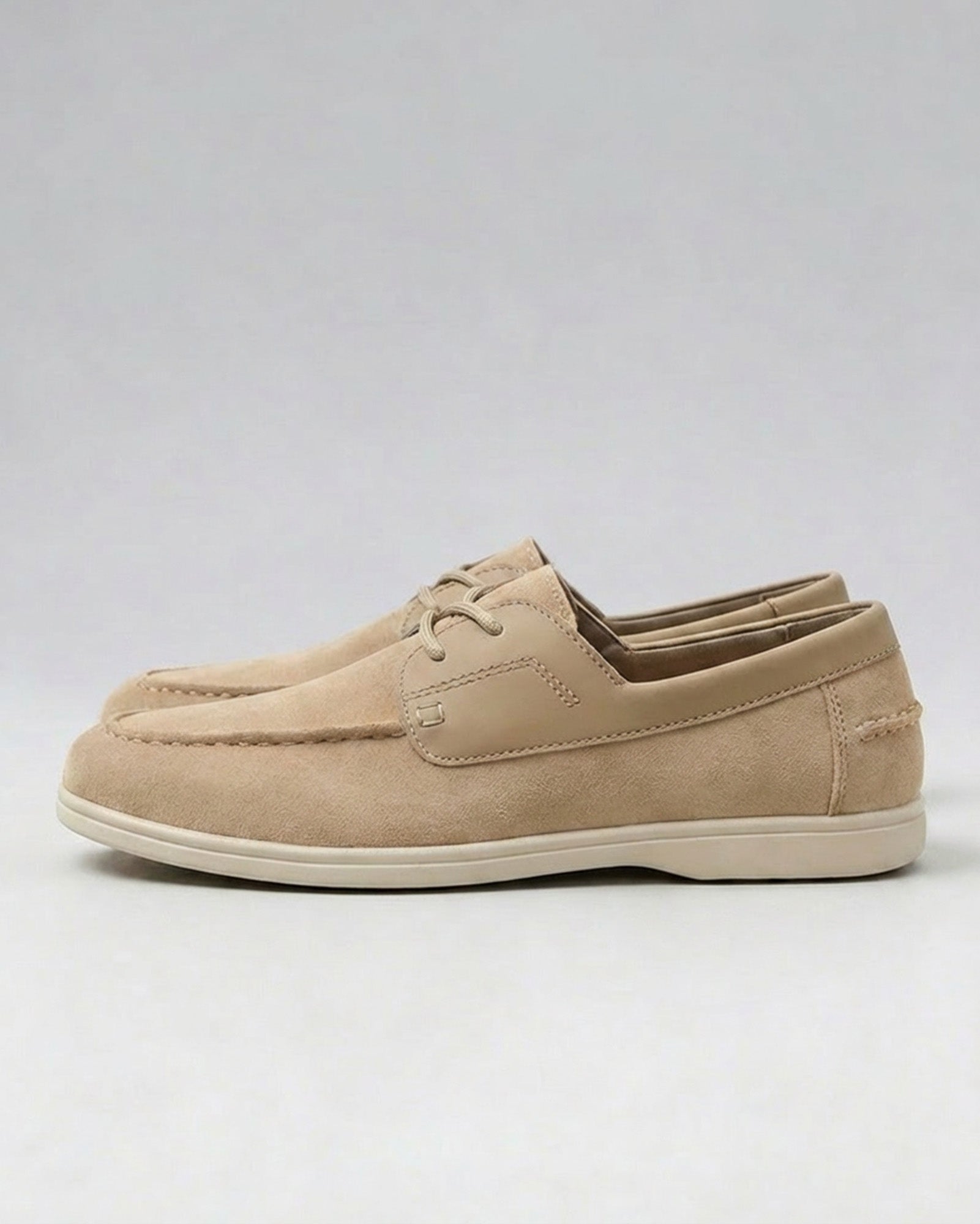 Hudson & Tate Portside Deck Shoe Beige - Side View