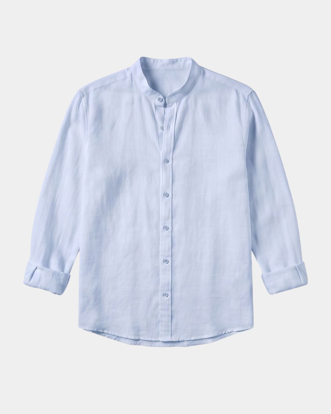 St Ives Men's Linen-Cotton Stand Collar Shirt