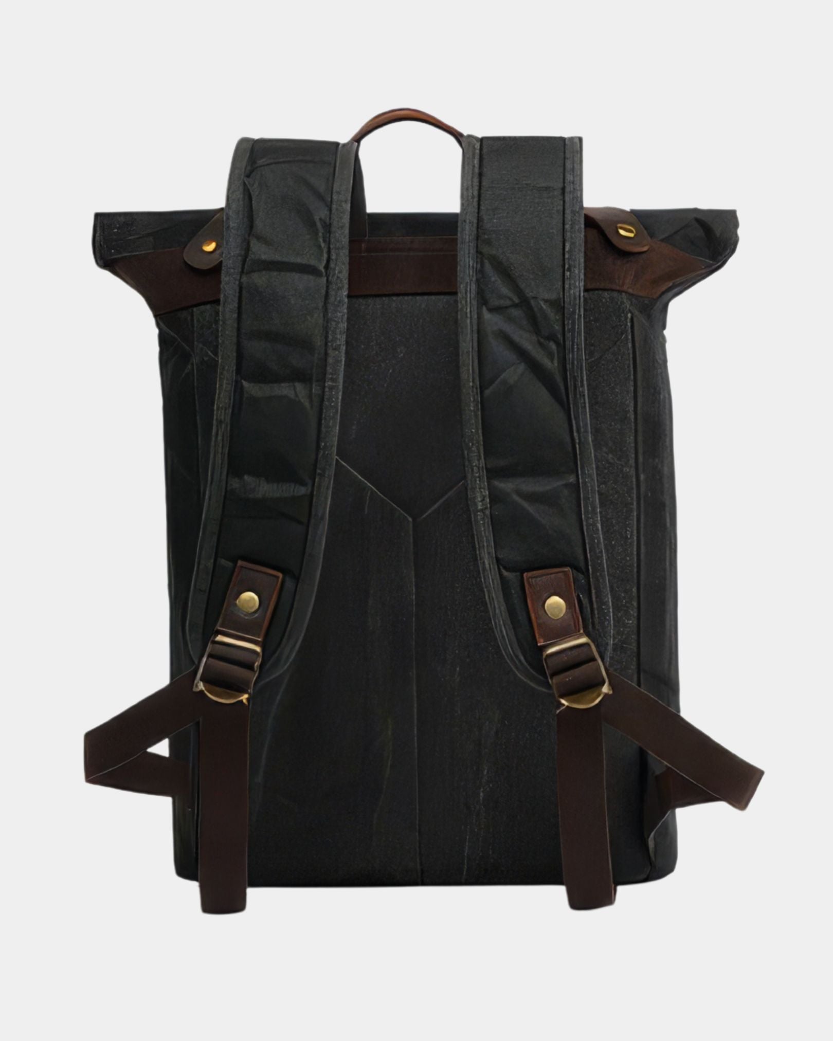 Wellington Waterproof Vintage Travel Backpack - Black Rear View