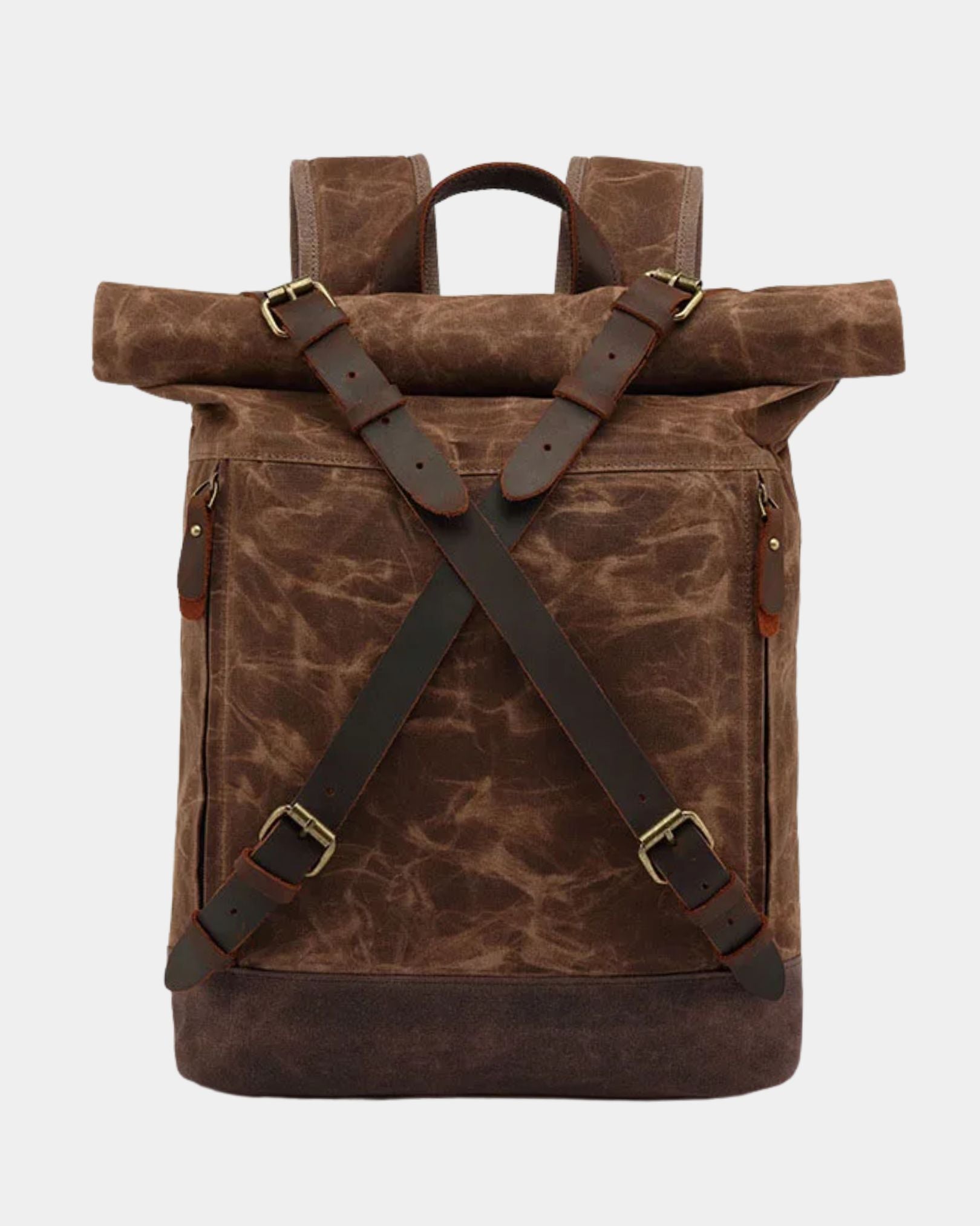 Wellington Waterproof Vintage Travel Backpack - Brown Front View