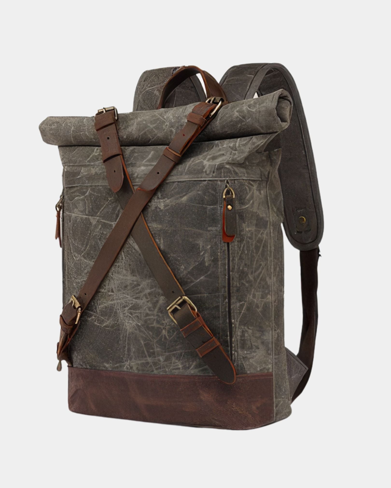 Wellington Waterproof Vintage Travel Backpack - Gray Side View